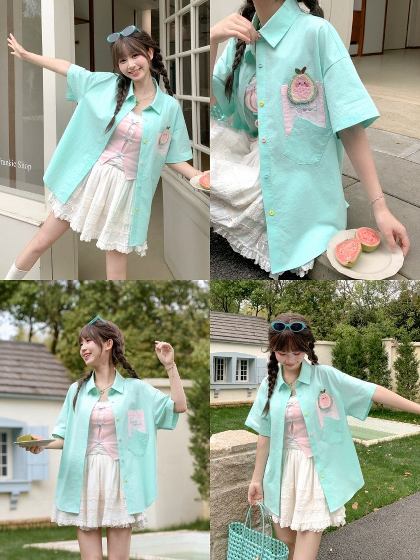 Guava Pop Button Shirt-Tops-ntbhshop