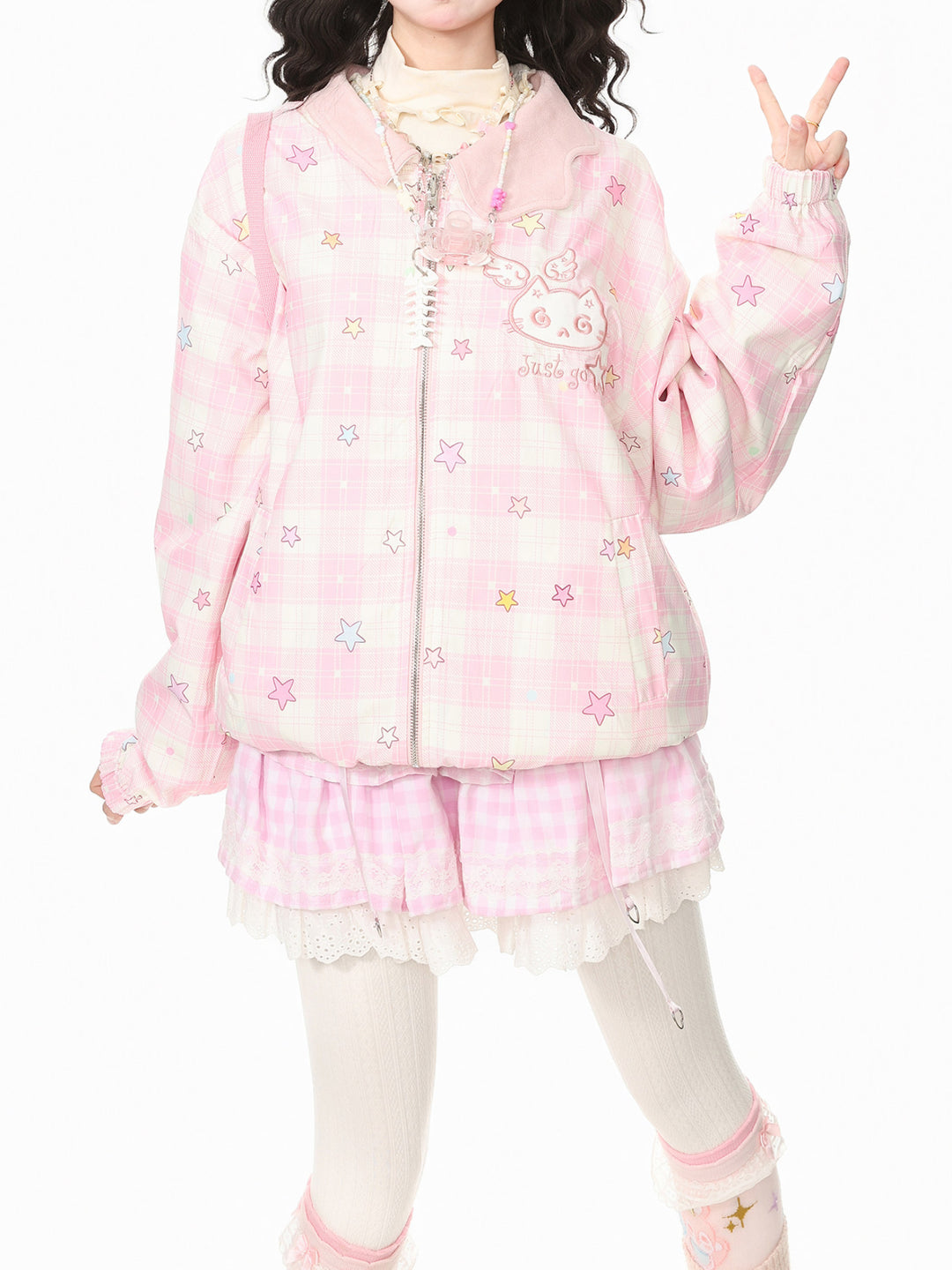 Starry Kitty Reversible Jacket-Outerwear-ntbhshop