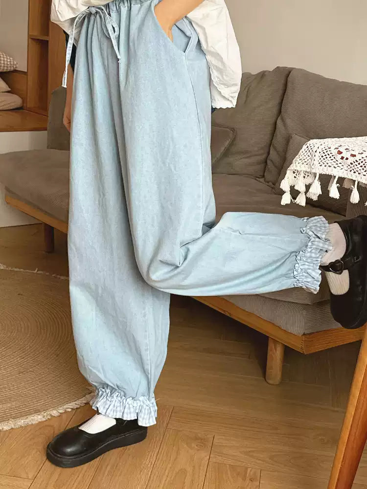 Sky Wash Bubble Pants-Bottoms-ntbhshop