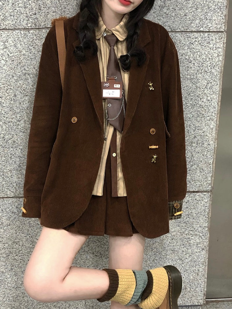 Autumn Confession Bear Buckle Blazers-ntbhshop