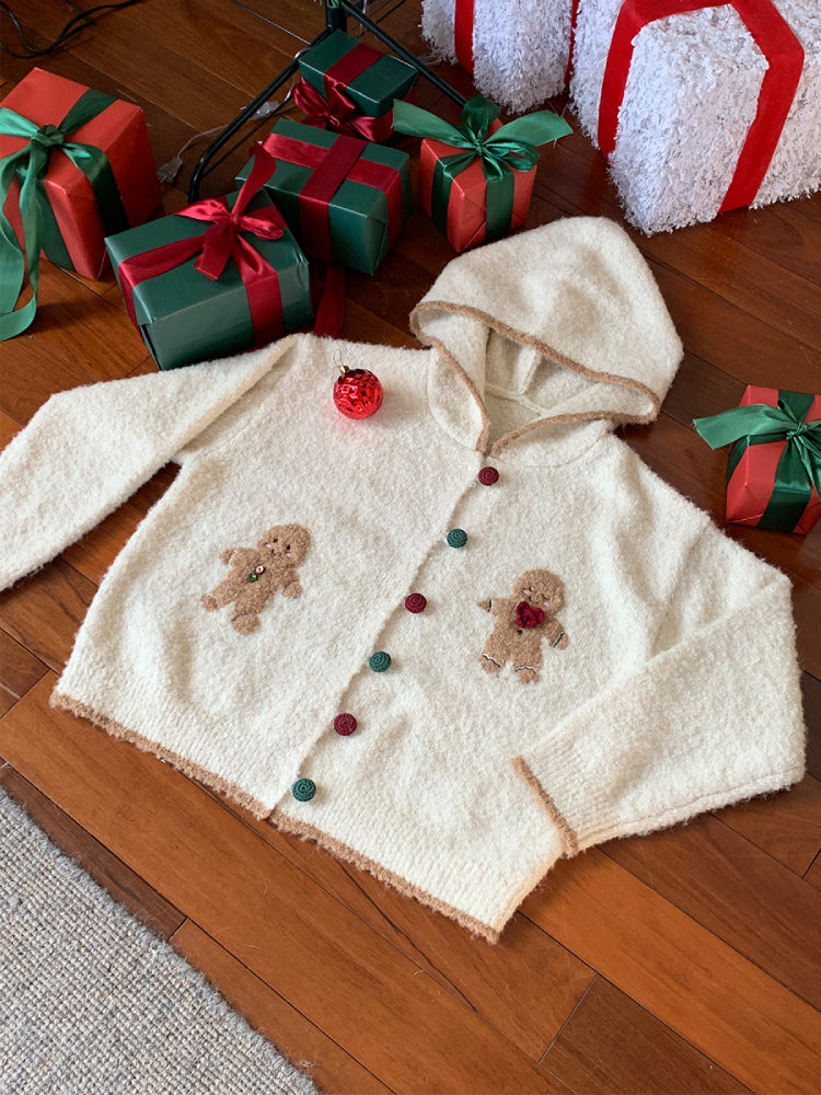 Gingerbread Dreams Knit Hoodie-ntbhshop