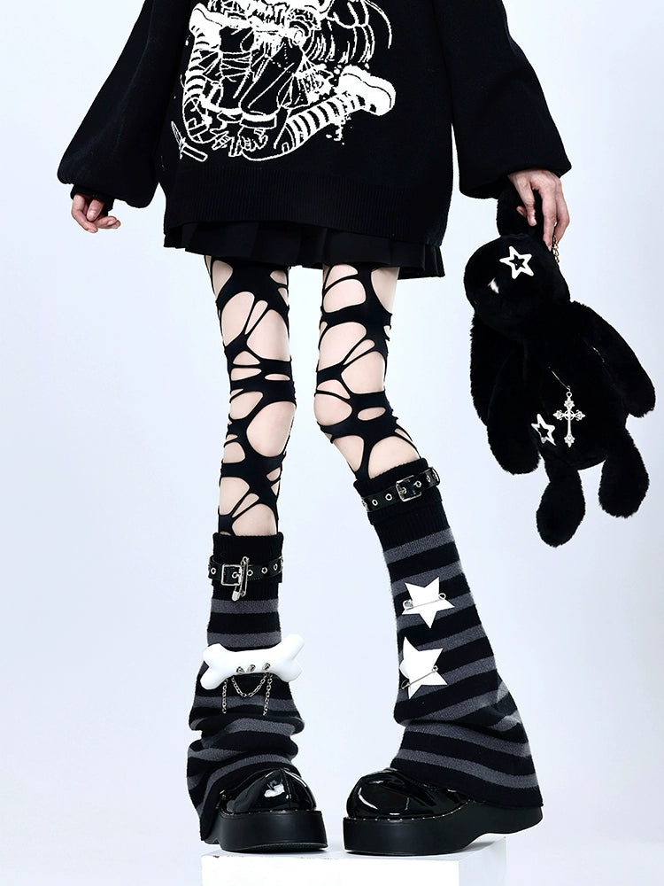Bonebite Chaos Punk Chain Leg Warmers-ntbhshop
