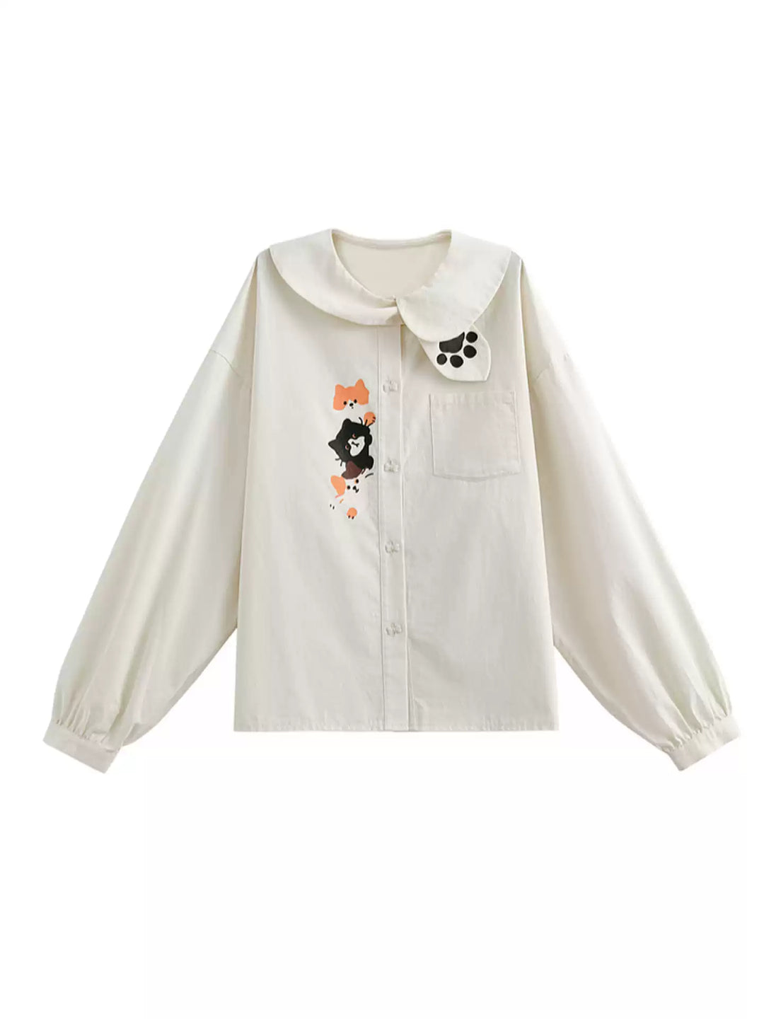 Milk Paws Doll Collar Blouse-Tops-ntbhshop