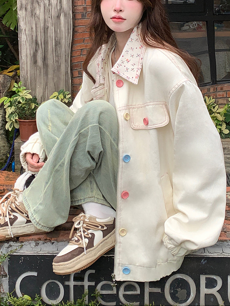 Sweet Atelier Bloom Lapel Denim Jackets-ntbhshop