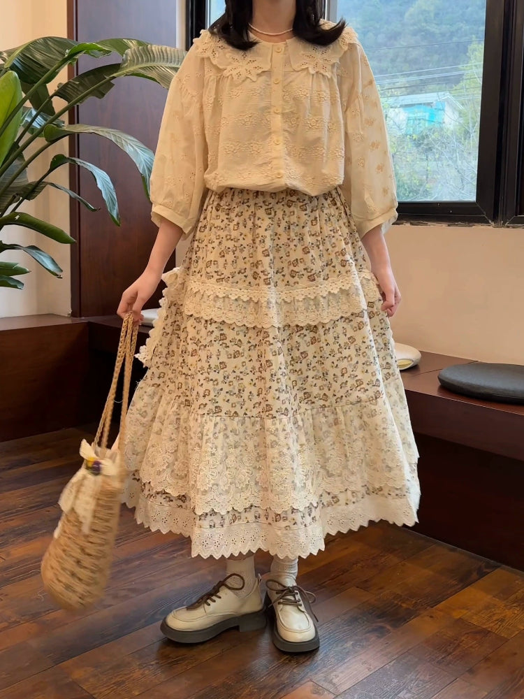 Mori Dream Garden Midi Skirts-ntbhshop