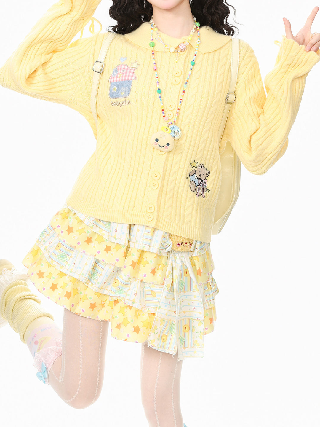 Teddy Mushroom Knit Cardigans-Outerwear-ntbhshop