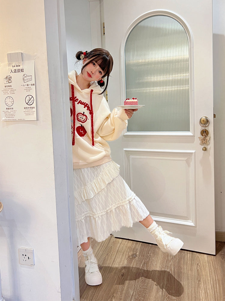 Apple Puppy Embroidery Hoodies-ntbhshop