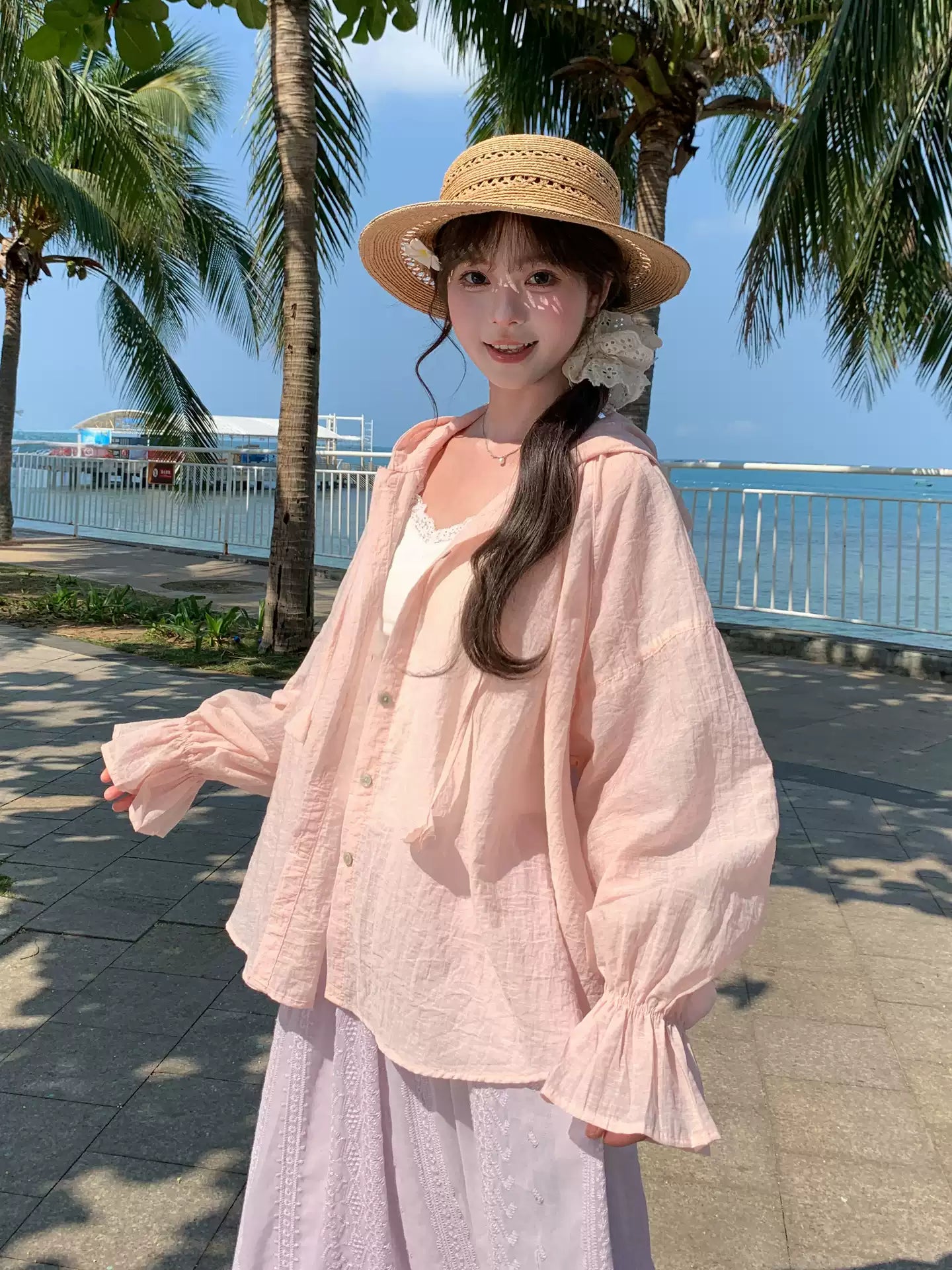 Pastel Cloud Hooded Blouses-Tops-ntbhshop