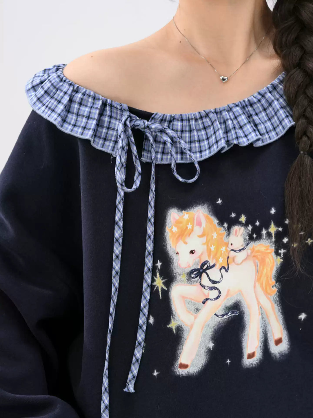 Midnight Unicorn Ruffle Sweatshirt-Tops-ntbhshop