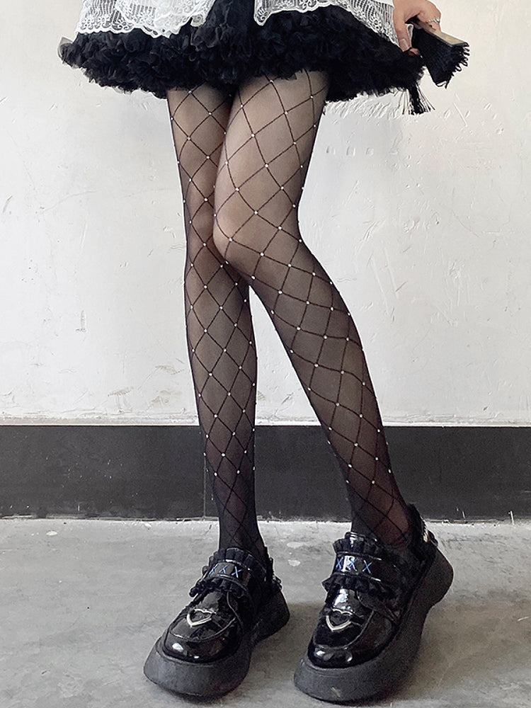 Crystal Lattice Glam Sheer Tights-ntbhshop