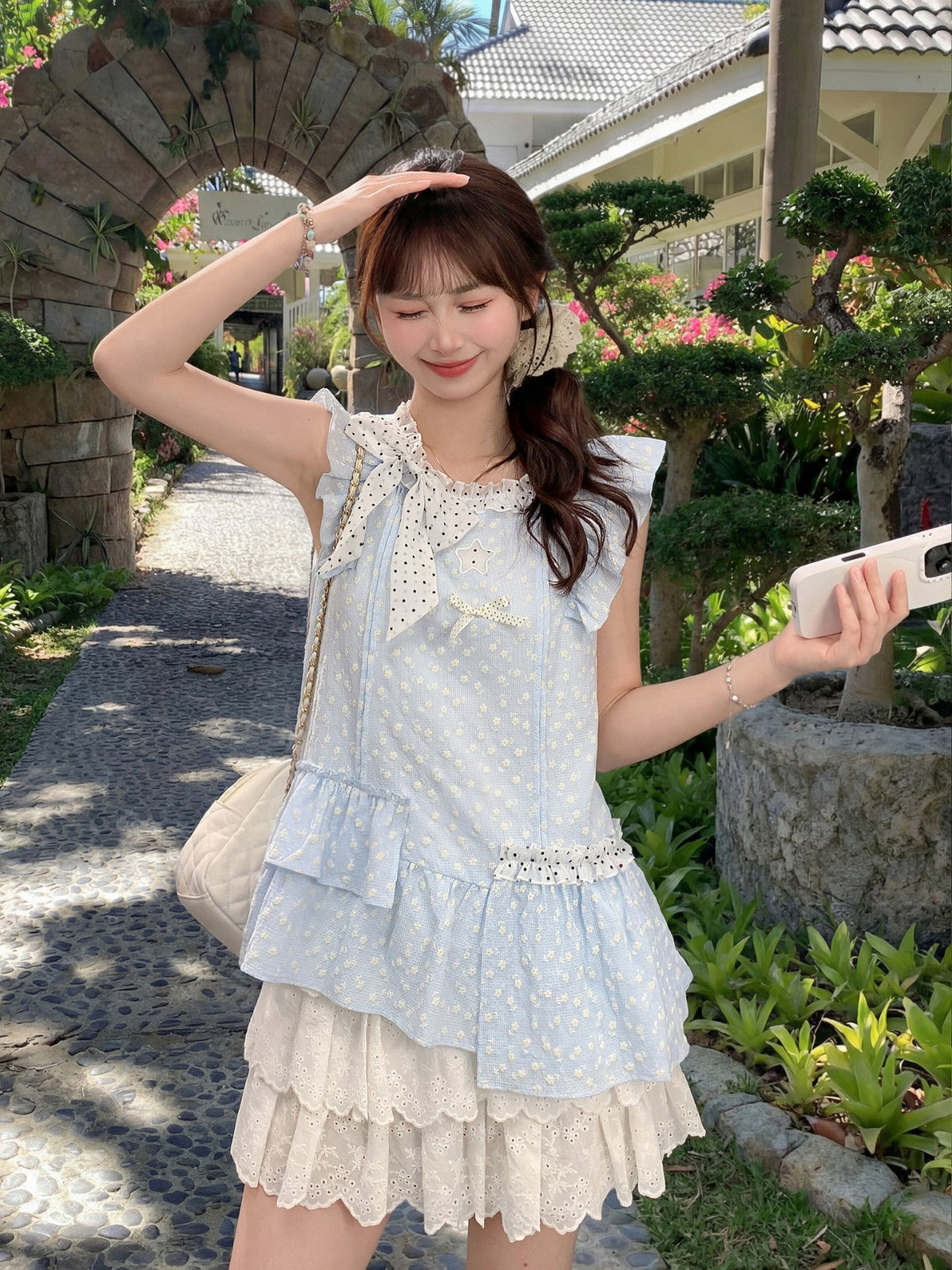 Cloud Bloom Layer Blouse-Tops-ntbhshop