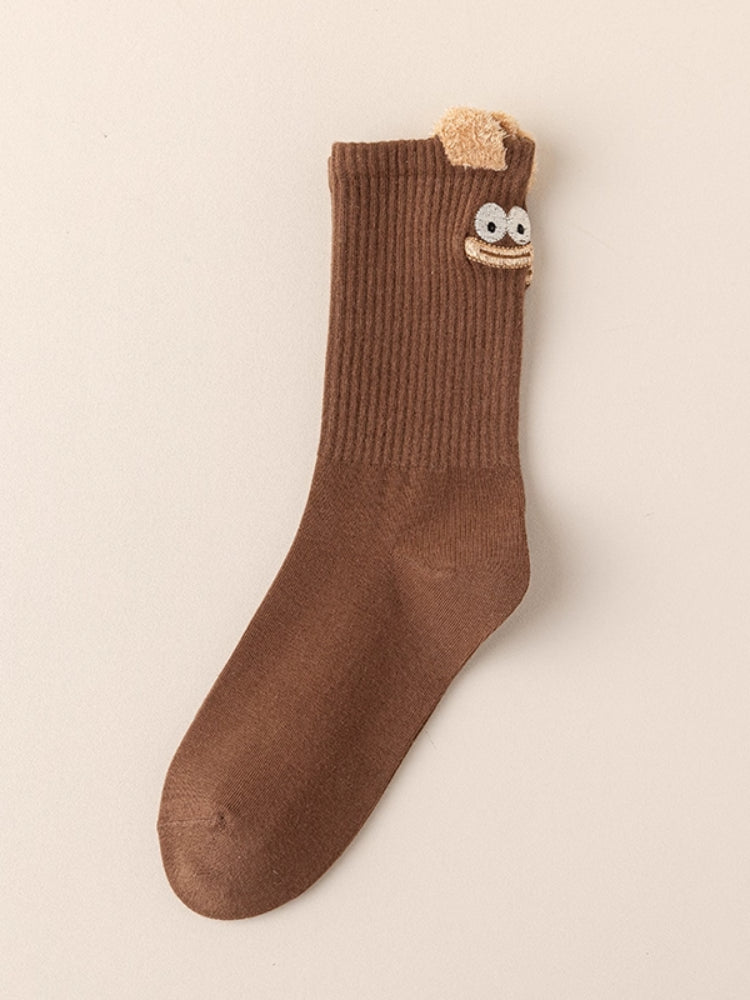 Big Eyes Ribbed Crew Socks-ntbhshop