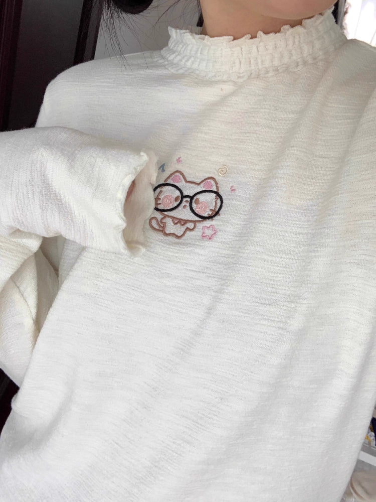 Myopia Cat Frill Turtleneck-ntbhshop