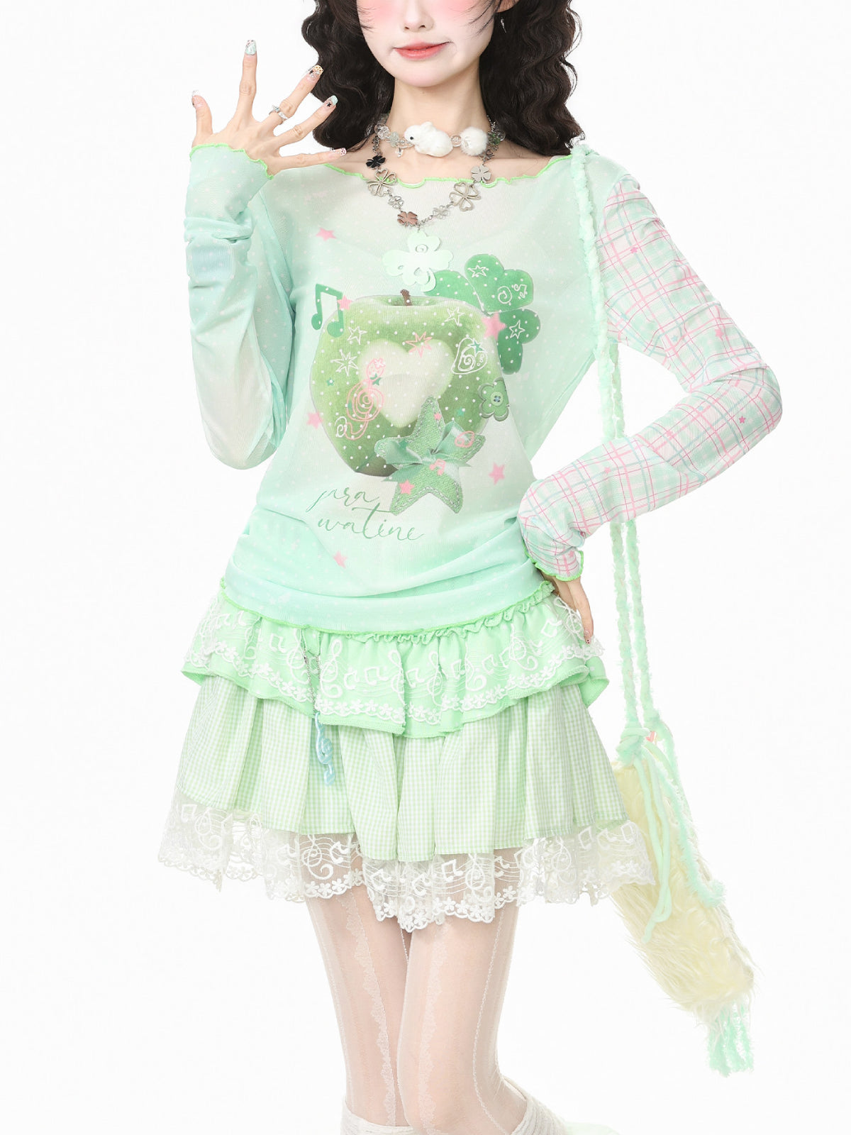 Apple Soda Mesh Tops-Tops-ntbhshop