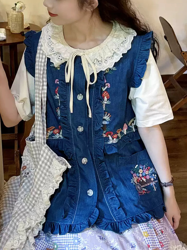 Mori Trail Embroidered Vest-Outerwear-ntbhshop