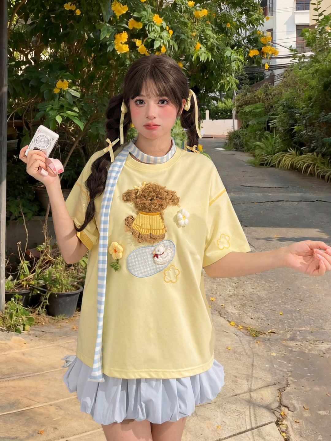 Buttercup Puppy Picnic Tee-Tops-ntbhshop