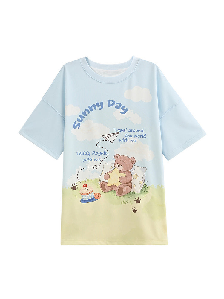 Sunny Day Bear Tee-Tops-ntbhshop
