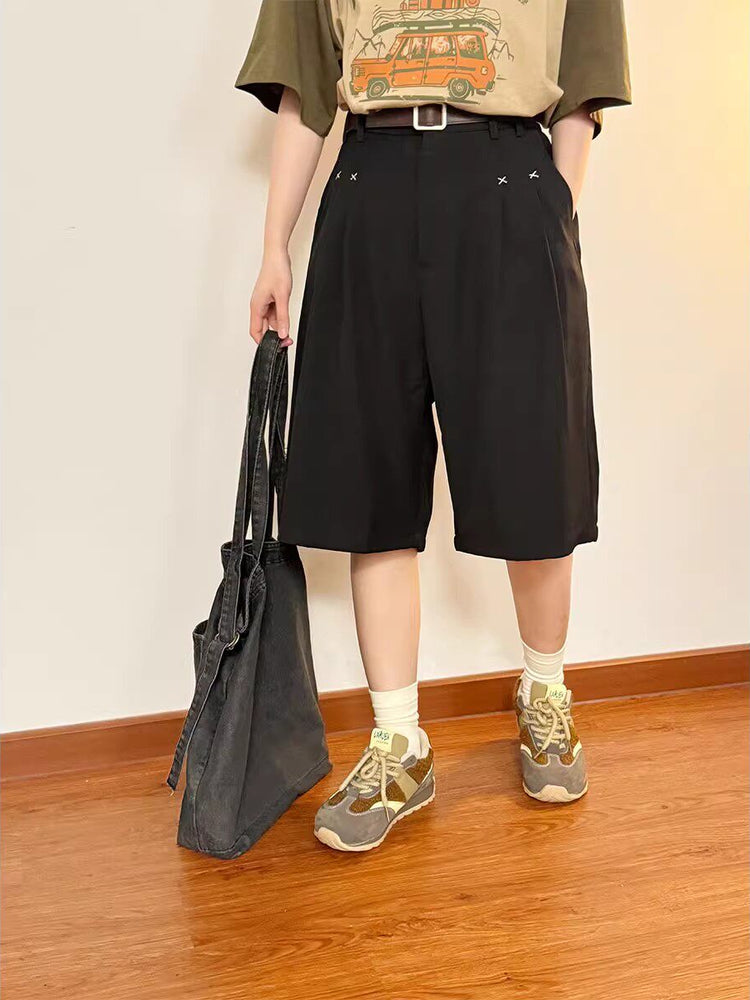 Campus Line Pleat Shorts-Bottoms-ntbhshop