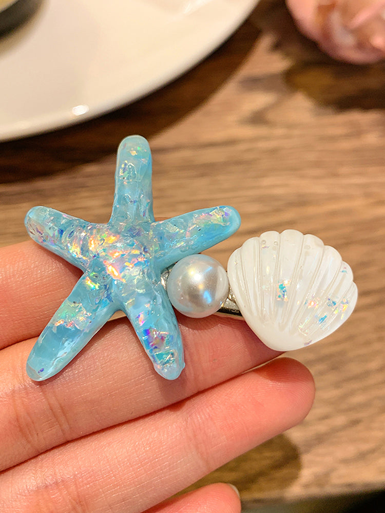 Mermaid Starfish & Shell Side Hair Clips-ntbhshop