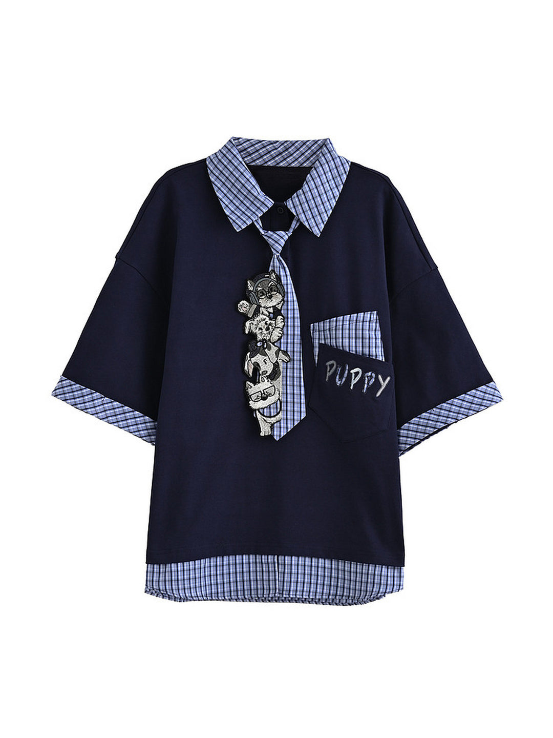 Campus Puppy Cotton Tie Tees-Tops-ntbhshop