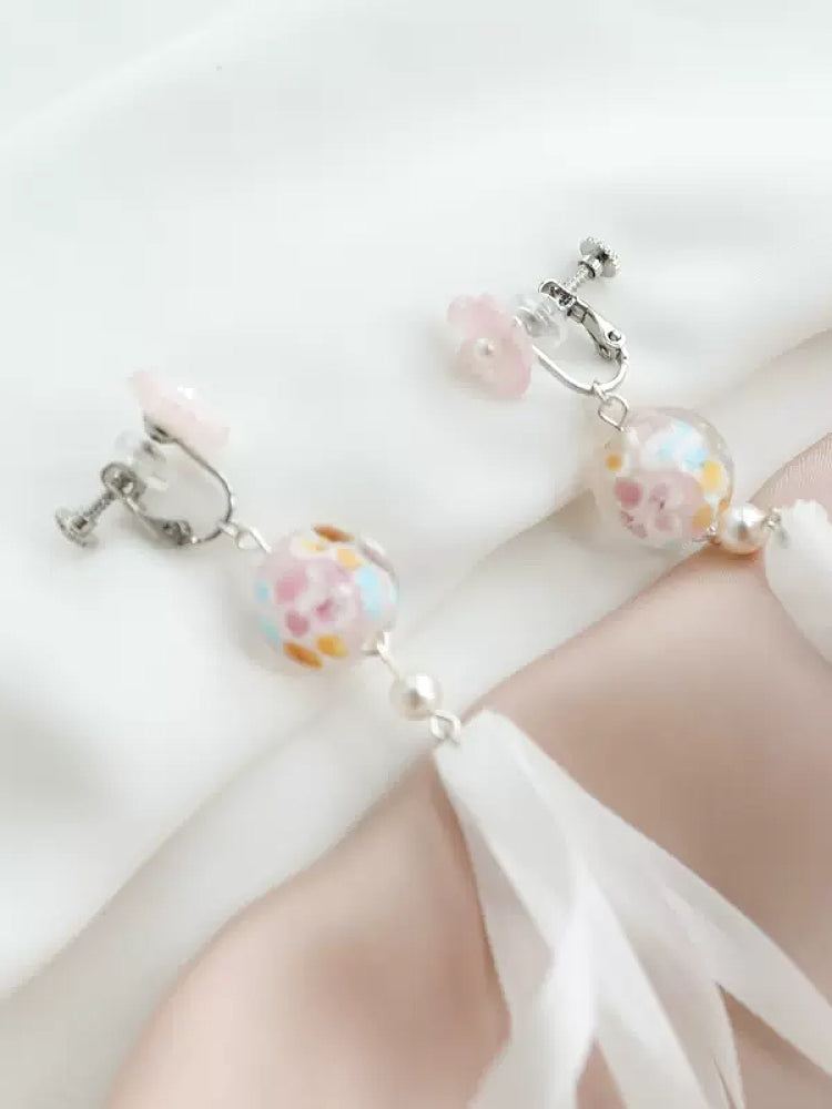 Cherry Blossom Chime Ear Studs & Clips-ntbhshop