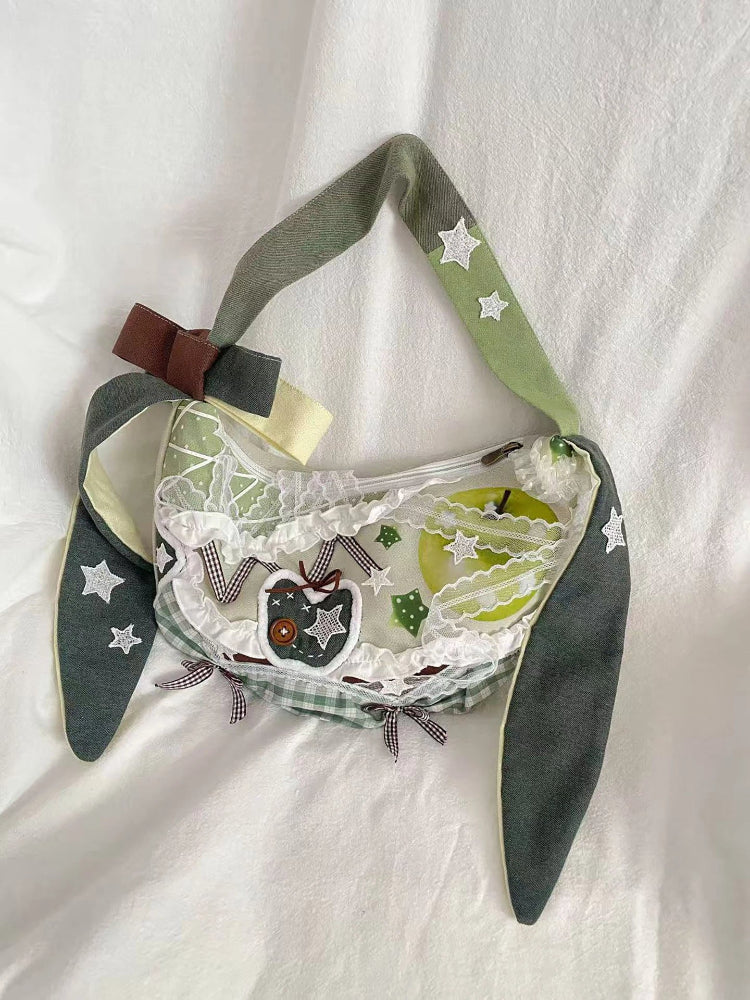 Bunny Ear Patchwork Crescent Bags-ntbhshop