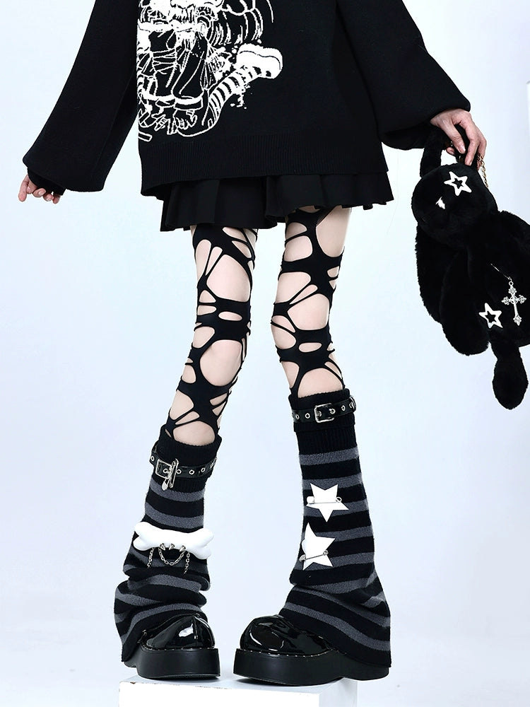 Bonebite Chaos Punk Chain Leg Warmers-ntbhshop