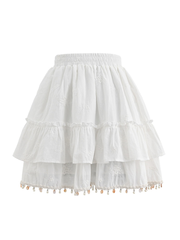Pearl Blossom Charm Skirt-Bottoms-ntbhshop