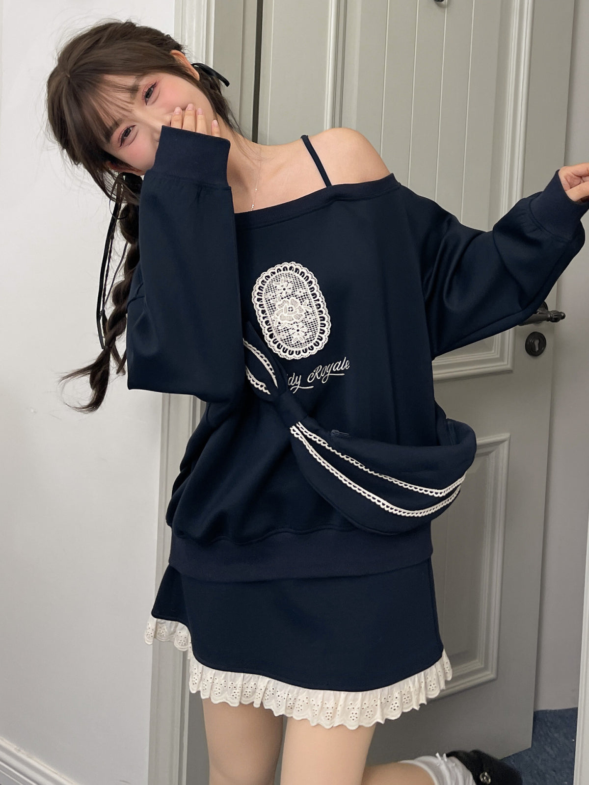 Teddy Royale Off Shoulder Sweatshirt - ntbhshop