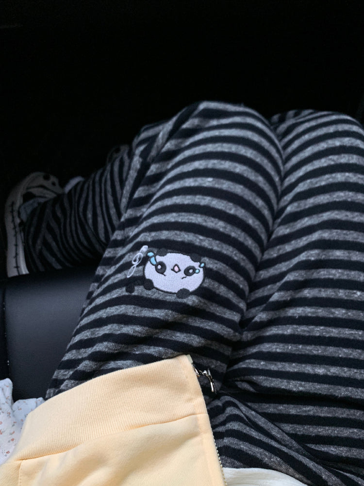 Crybaby Panda Stripe Pants-ntbhshop