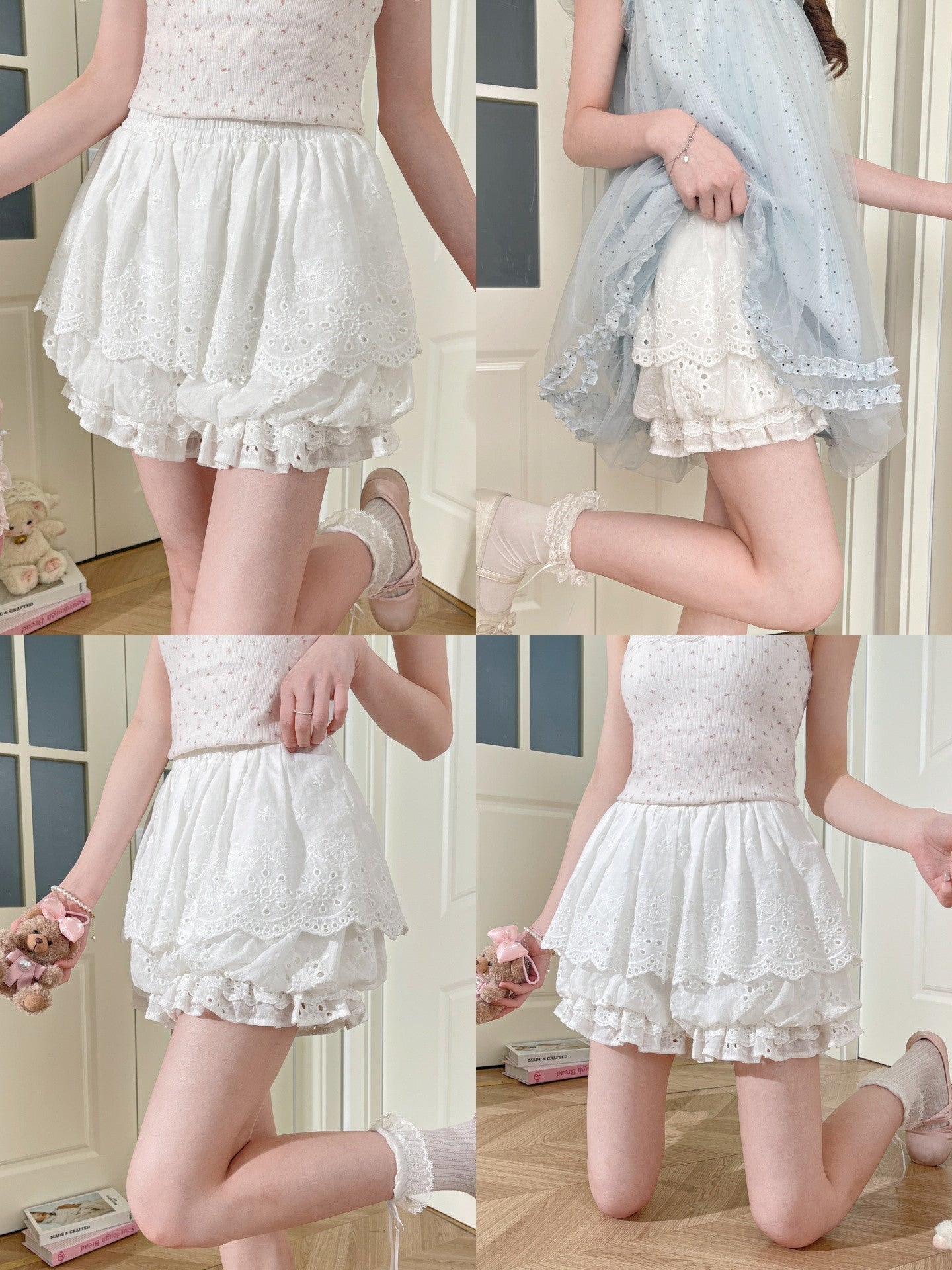 Bloom Lace Cotton Pettipants-Bottoms-ntbhshop
