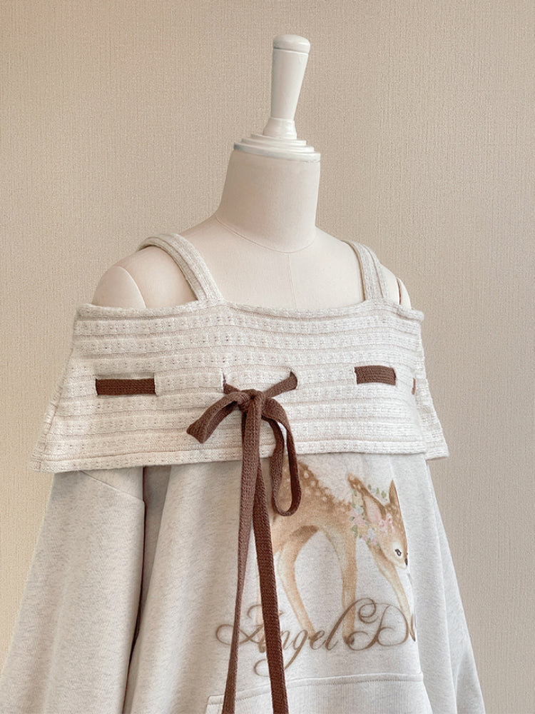 Angel Deer Pom Pom Sweatshirt-ntbhshop