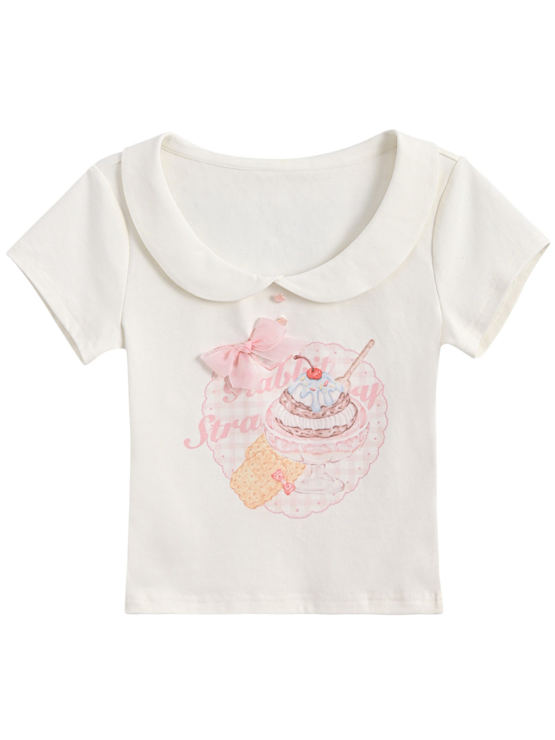 Strawberry Sundae Collar Tee-Tops-ntbhshop