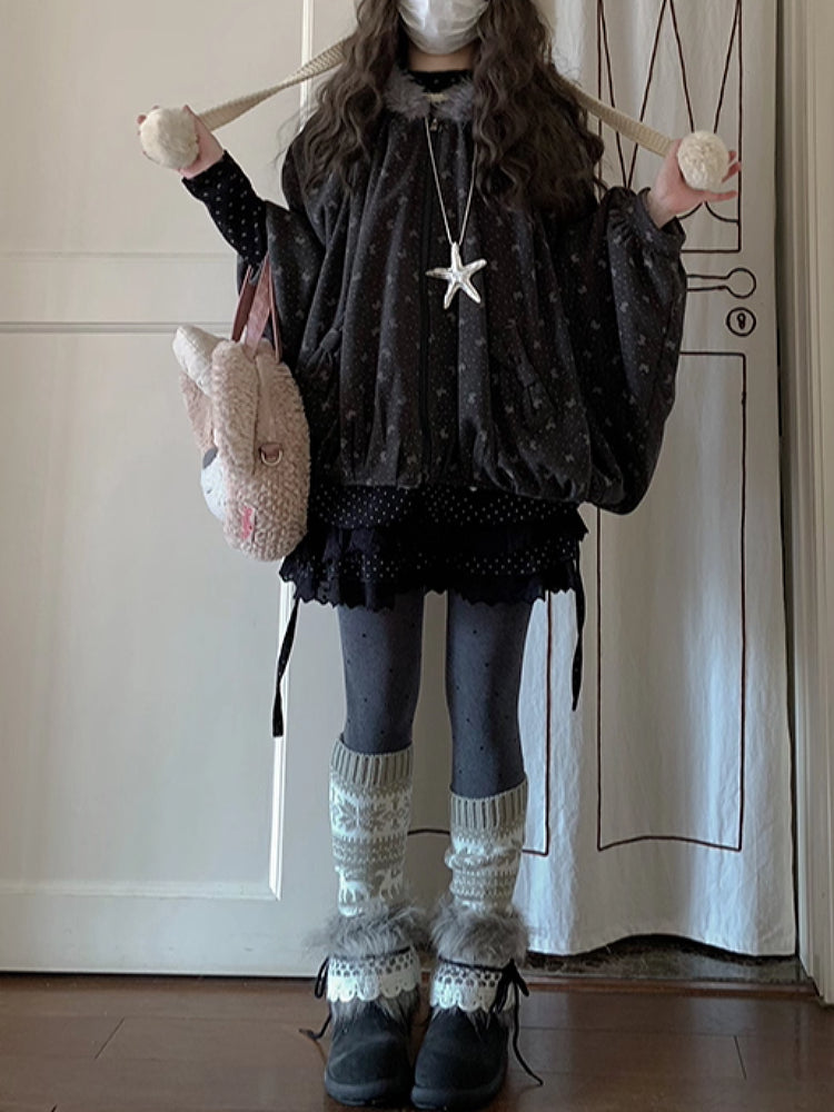 Midnight Polka Dream Puff Cape-ntbhshop