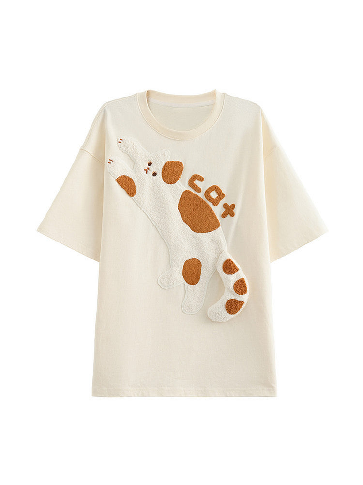 Milk Patch Cat Tee-Tops-ntbhshop