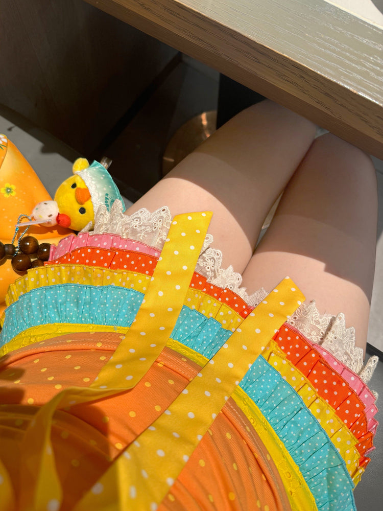 Rainbow Mille Crepe Cotton Skorts-Bottoms-ntbhshop