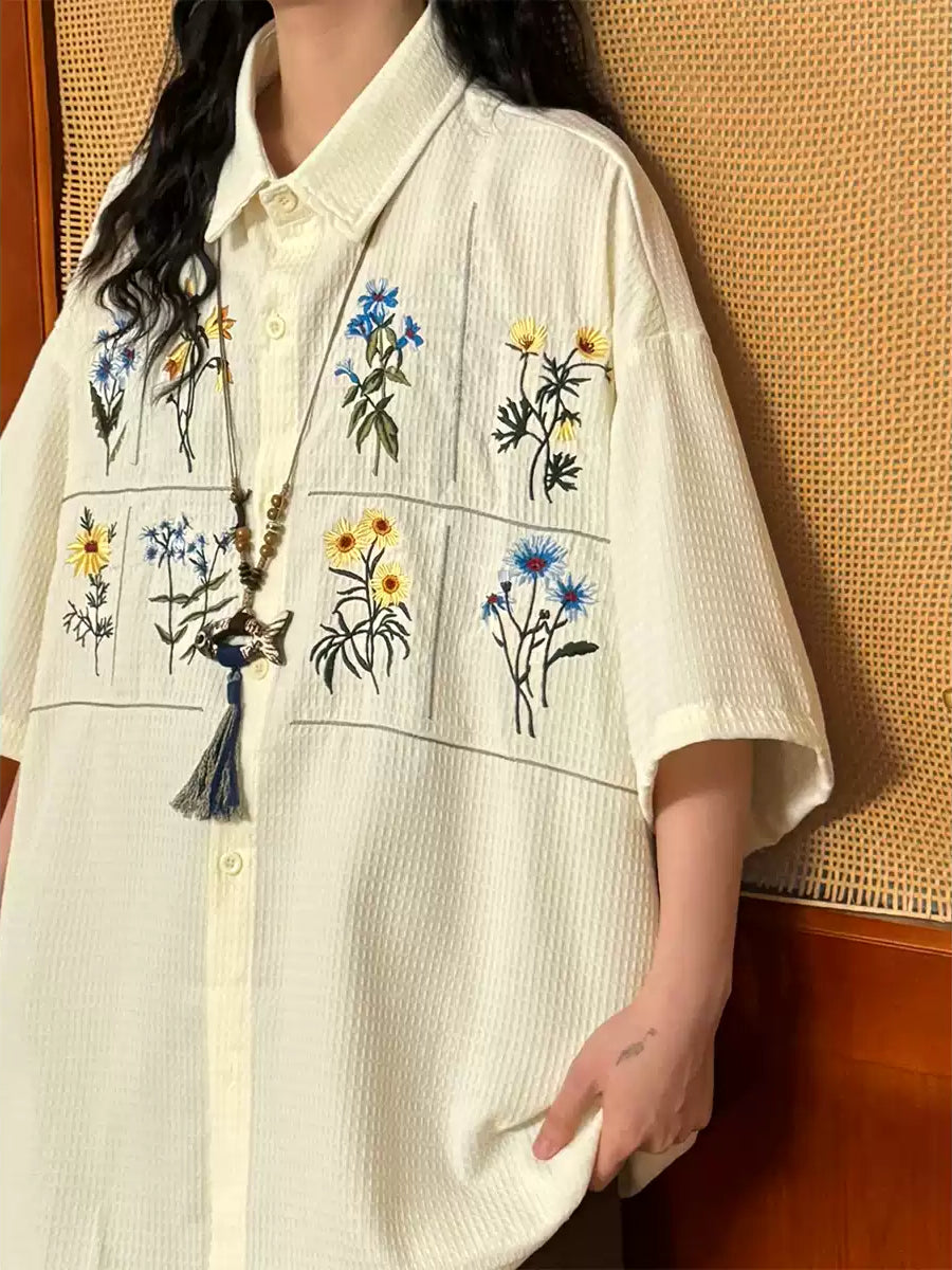 Pressed Bloom Waffle Shirts-Tops-ntbhshop