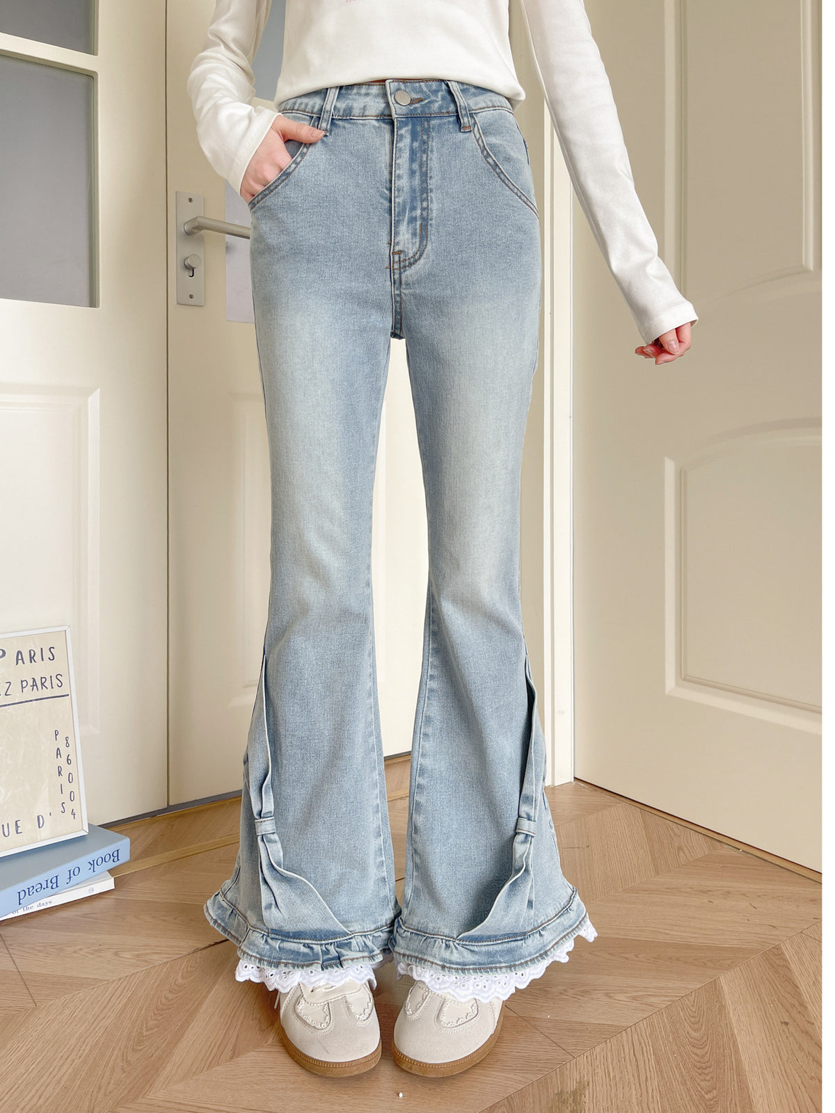 Cloud Ribbon Denim Jeans-ntbhshop