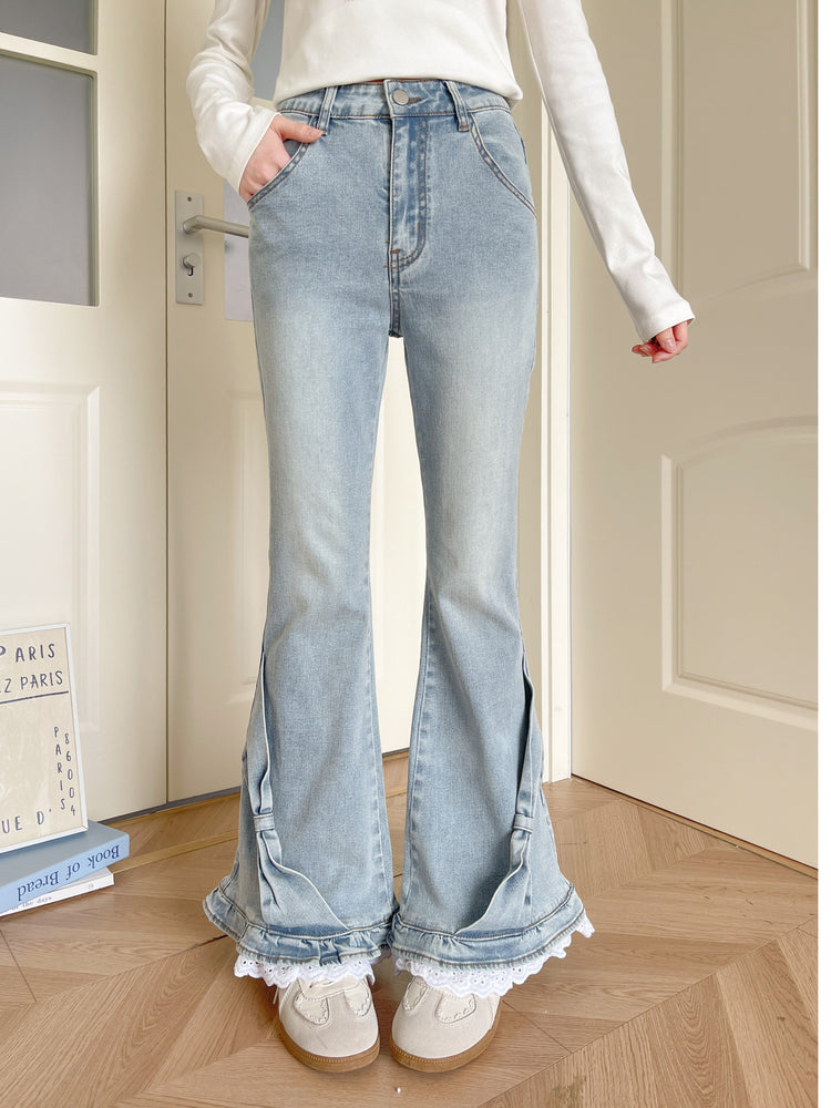 Cloud Ribbon Denim Jeans-ntbhshop