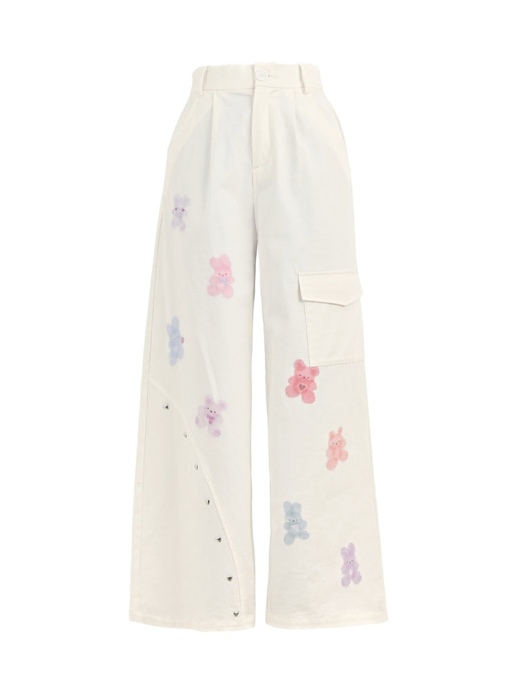 Gummy Bear Wide Cargo Pants-Bottoms-ntbhshop