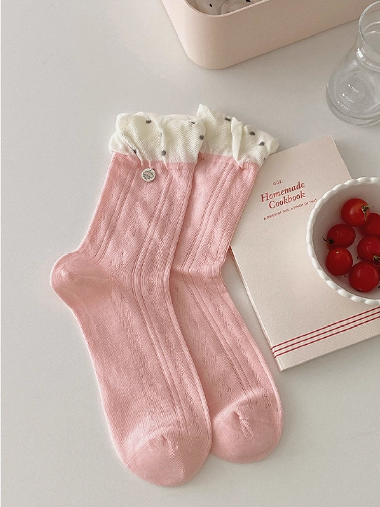 Polka Cloud Crew Socks-ntbhshop