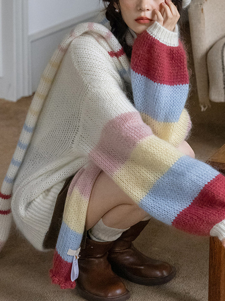 Sunday Sketchbook Colorblock Knit Sweater-ntbhshop
