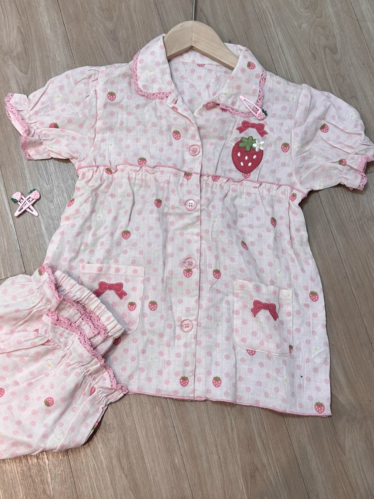 Strawberry Dream Cotton Pajama Sets-ntbhshop