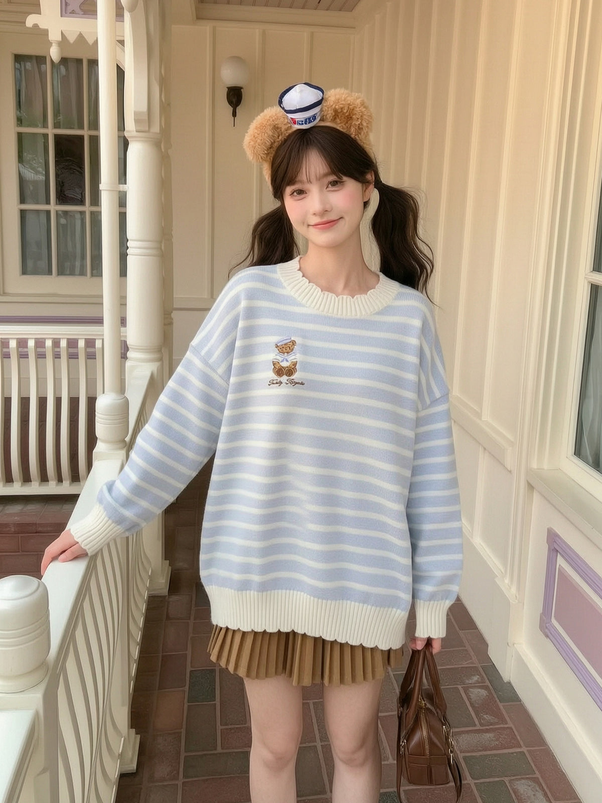 Teddy Royale Stripe Knit Sweater-ntbhshop