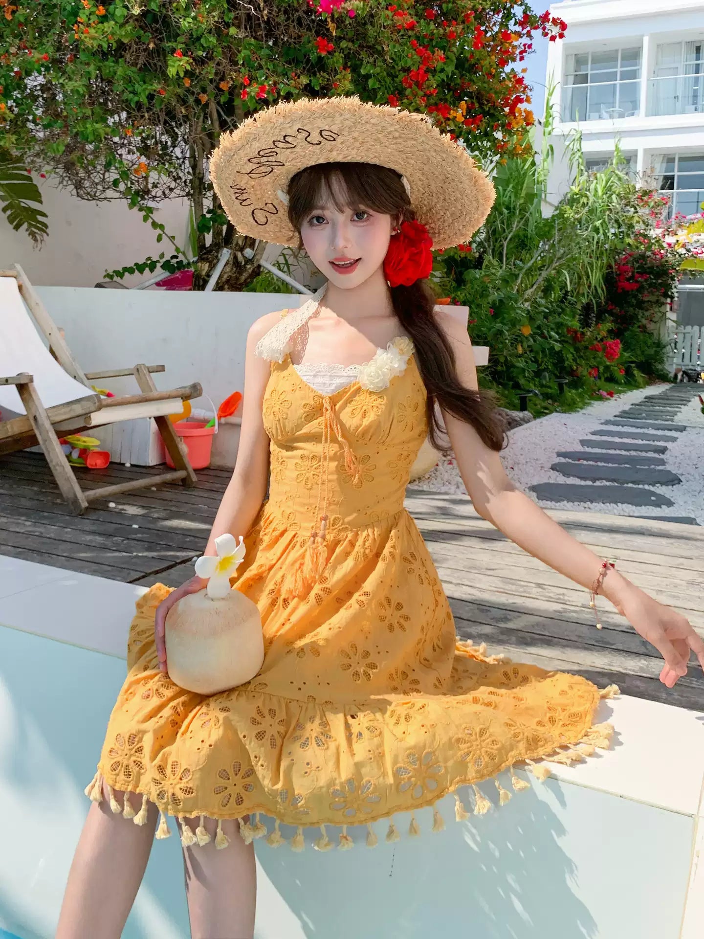Sunflower Tassel Sundress-Dresses-ntbhshop