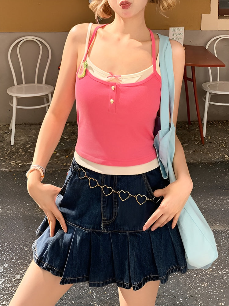 Guava Ribbed Bra Camisole-Tops-ntbhshop