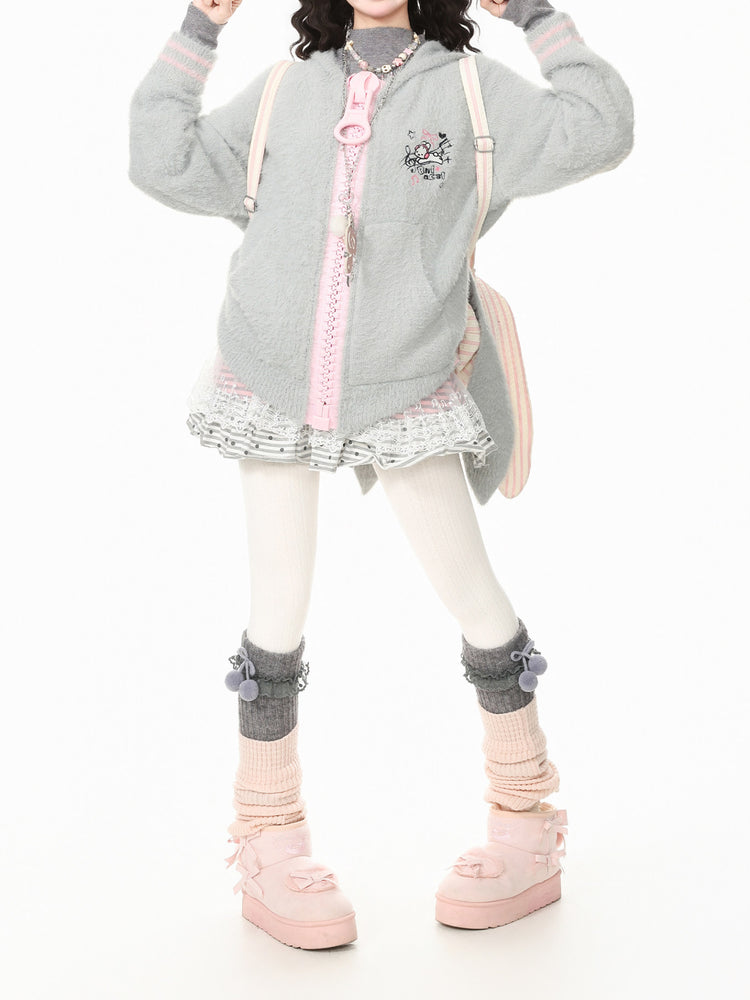 Kitty Melody Mohair Hoodies-Outerwear-ntbhshop