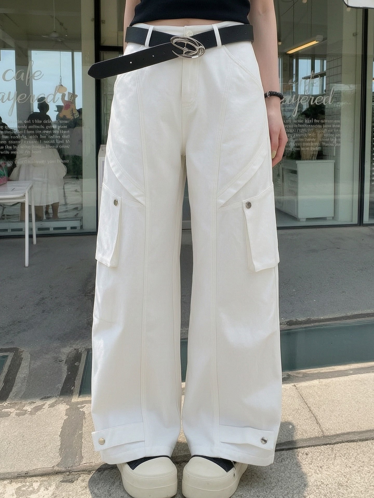 Clean Utility Cotton Pants-Bottoms-ntbhshop