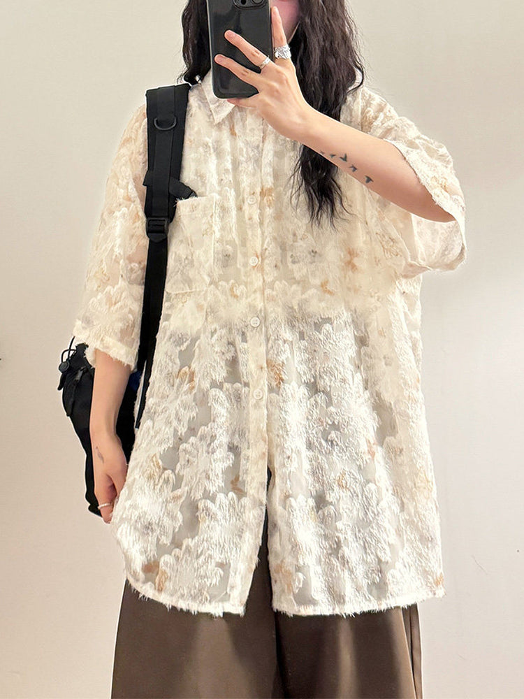 Parchment Flutter Fringe Shirt-Tops-ntbhshop