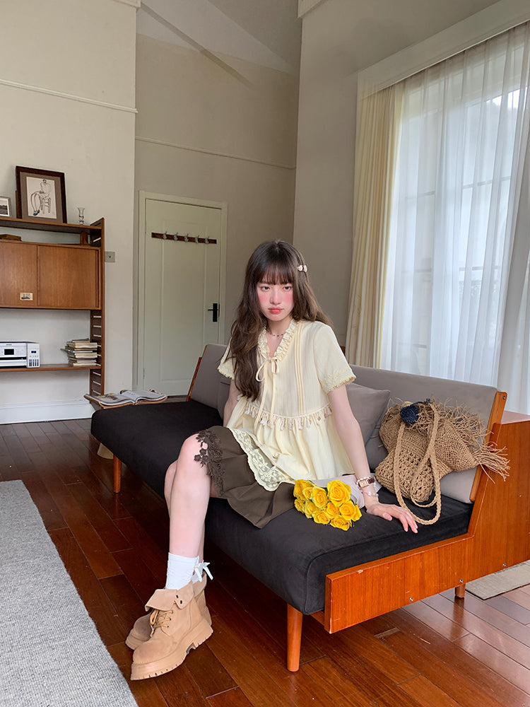 Creamfield Boho Fringe Babydoll Top-ntbhshop